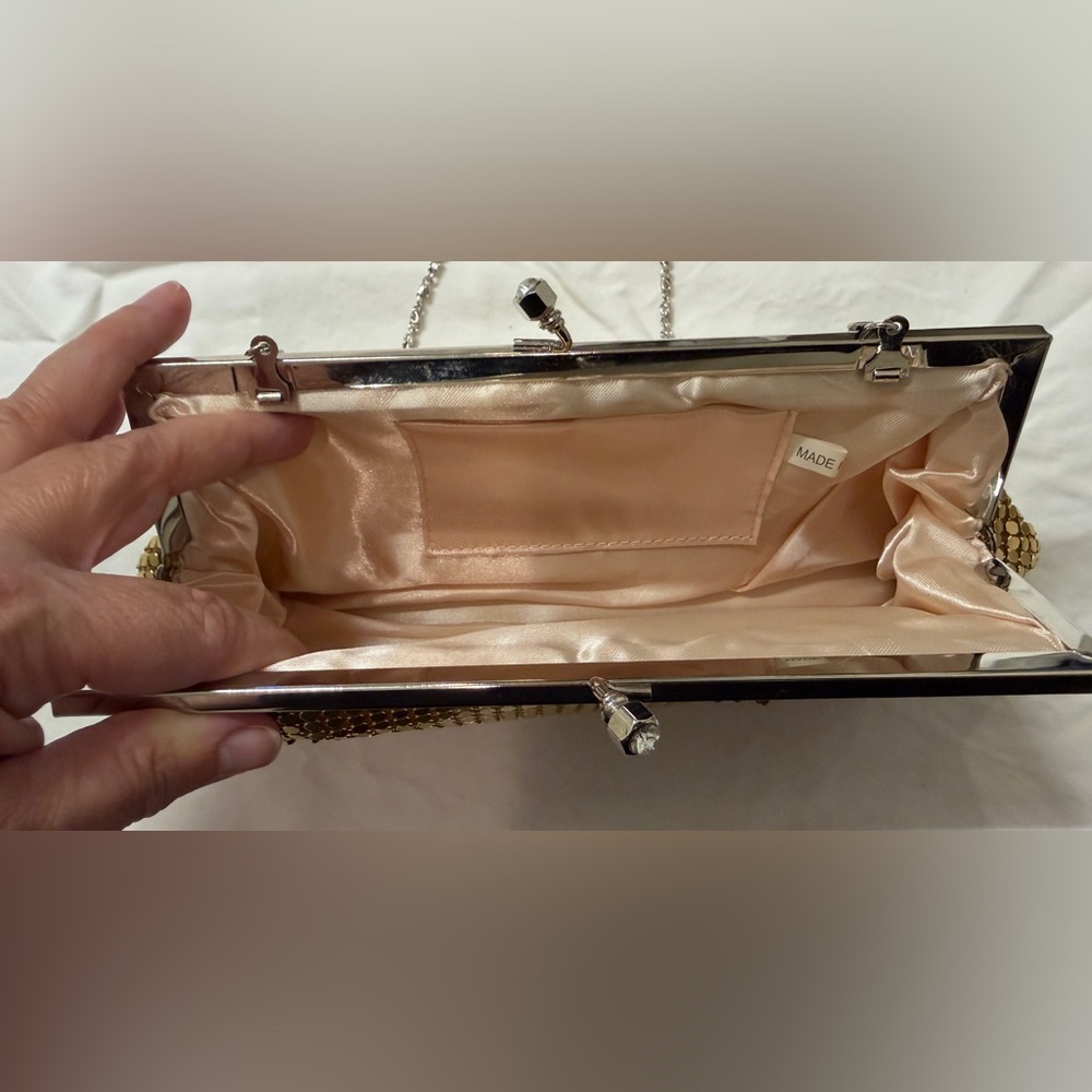 NWT Sasha Metallic Gold Evening Bag - Picture 5 of 10
